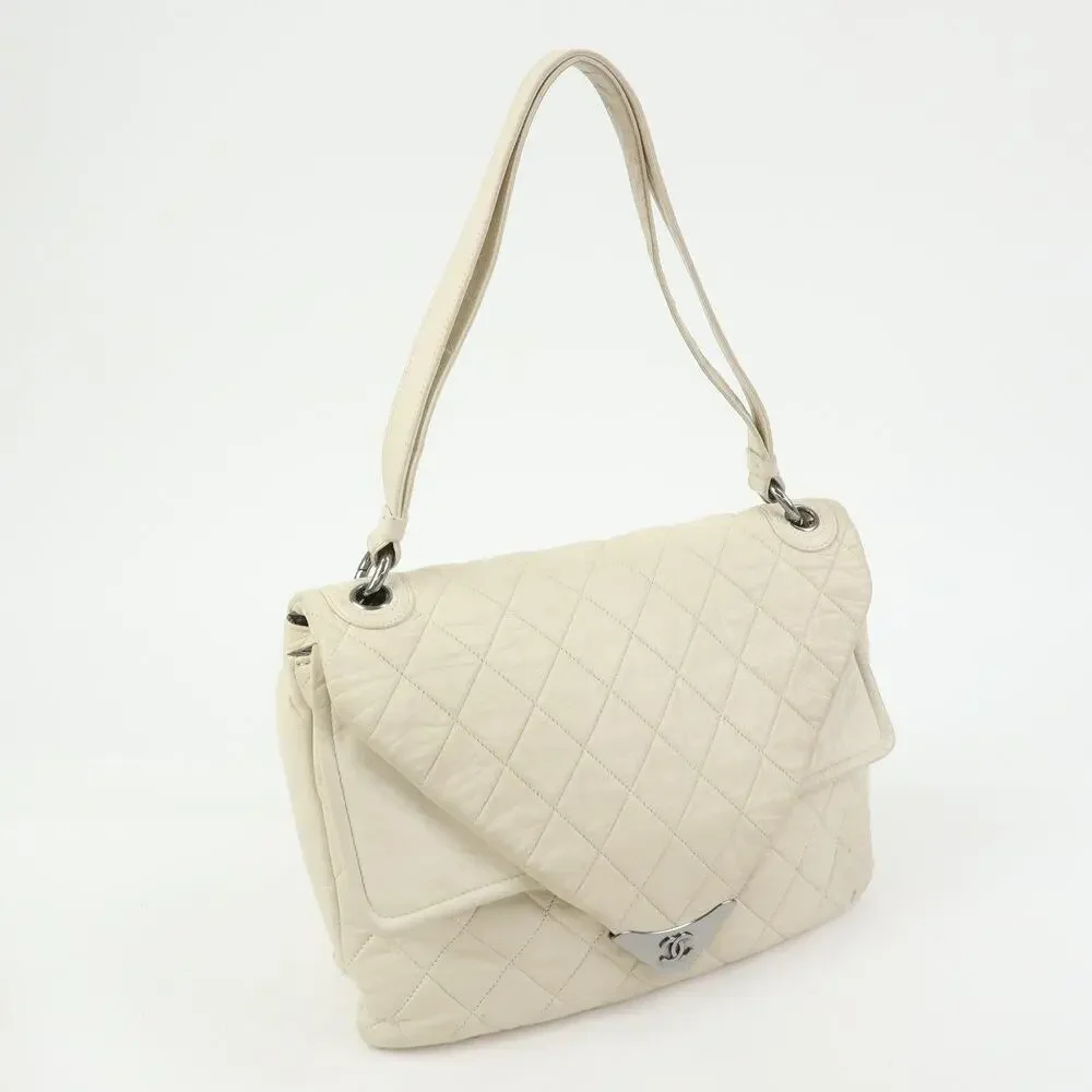 Chanel Matelasse CC Logo Double Flap Lambskin Beige